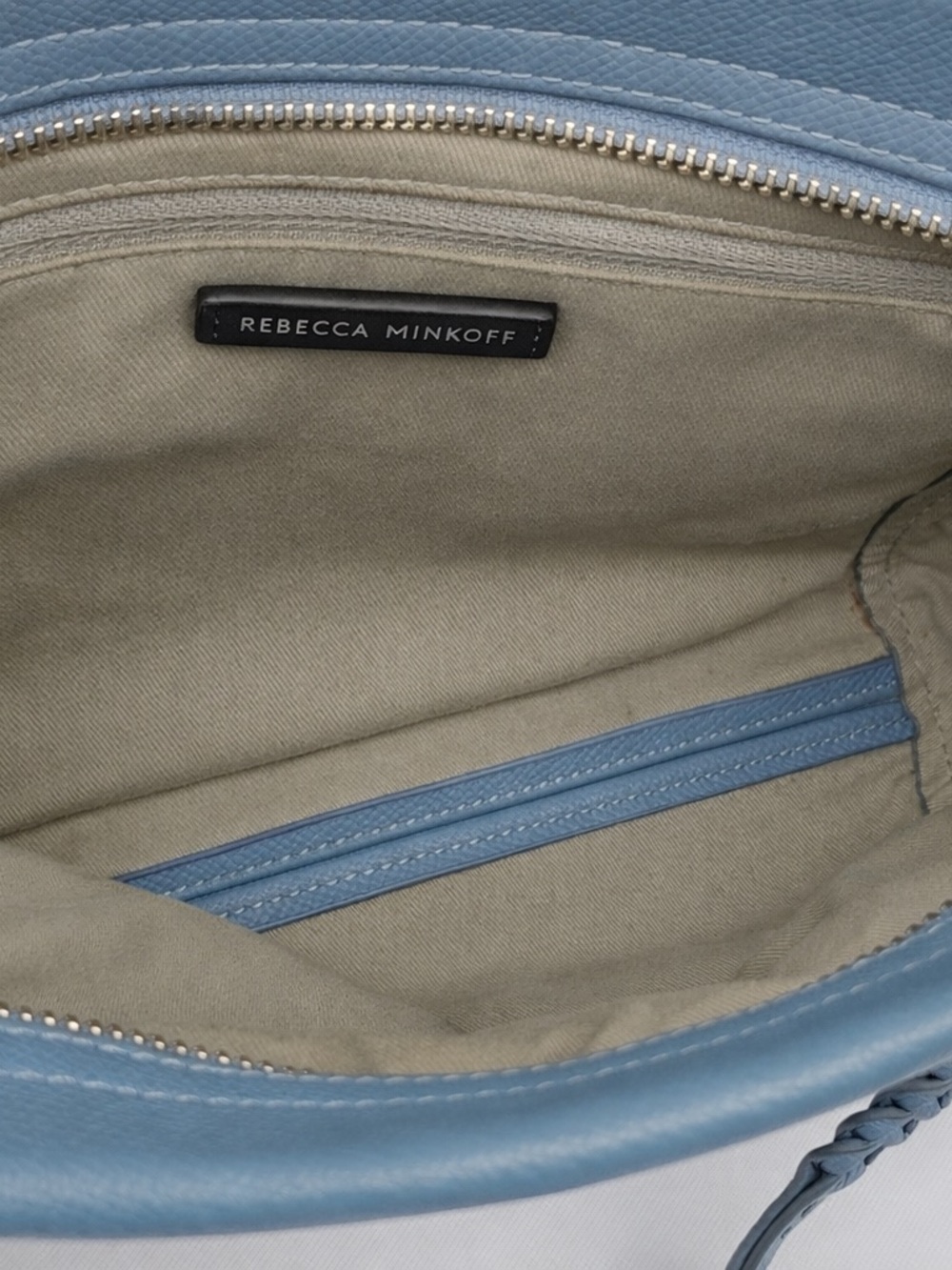 Rebecca Minkoff Blue Leather Crossbody Bag Silver Hardware Adjustable Strap - Picture 7 of 9